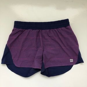 MEC running shorts, purple, medium